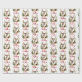 スタイリッシュ鹿のエレガントクリスマスグリーン ラッピングペーパー (フラット)