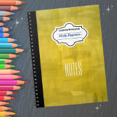 スタイリッシュ黄パターン(の模様が)あるパーソナライズされた組成 ノートブック