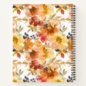 スタイリッシュ黄水色フローラカスタムレシピ  ノートブック (裏面)