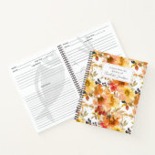 スタイリッシュ黄水色フローラカスタムレシピ  ノートブック (内部)