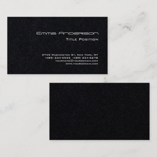 スタイリッシュ黒モダントレンディー 名刺 (正面/裏面)