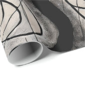 スタイリッシュ黒抽象芸術モダン ラッピングペーパー (ロールコーナー)