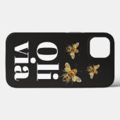 スタイリッシュ黒蜂パーソナライズされた名 Case-Mate iPhoneケース (裏面 (横))