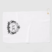 スタイリッシュ黒高級フレーム ゴルフタオル (横)