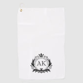 スタイリッシュ黒高級フレーム ゴルフタオル (正面)