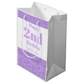 スタイリッシュ2パーソナライズされた歳の誕生日抱き枕 ミディアムペーパーバッグ (正面アングル)