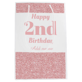 スタイリッシュ2パーソナライズされた歳の誕生日抱き枕 ミディアムペーパーバッグ