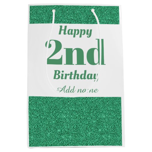 スタイリッシュ2パーソナライズされた歳の誕生日抱き枕 ミディアムペーパーバッグ (正面)