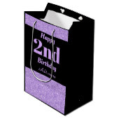 スタイリッシュ2パーソナライズされた歳の誕生日抱き枕 ミディアムペーパーバッグ (正面アングル)