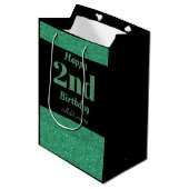 スタイリッシュ2パーソナライズされた歳の誕生日抱き枕 ミディアムペーパーバッグ (正面アングル)