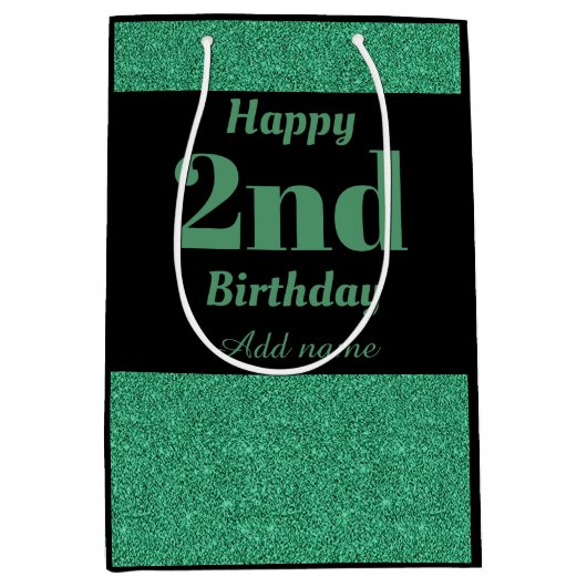 スタイリッシュ2パーソナライズされた歳の誕生日抱き枕 ミディアムペーパーバッグ (正面)