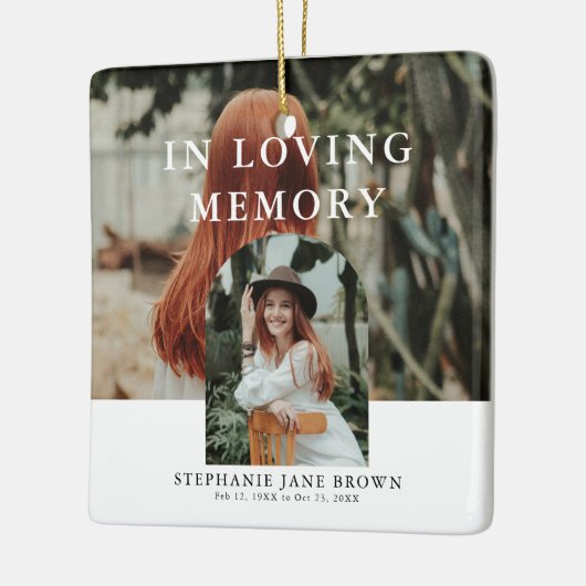 スタイリッシュ2ミニマル枚の写真葬儀記念碑 セラミックオーナメント (左)