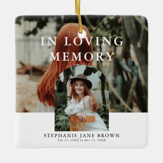 スタイリッシュ2ミニマル枚の写真葬儀記念碑 セラミックオーナメント