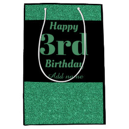 スタイリッシュ3パーソナライズされた歳の抱き枕 ミディアムペーパーバッグ