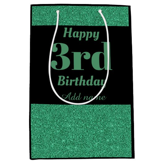 スタイリッシュ3パーソナライズされた歳の抱き枕 ミディアムペーパーバッグ (正面)