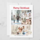 スタイリッシュ4モダン枚の写真コラージュメリークリスマス シーズンカード (正面)