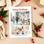 スタイリッシュ4モダン枚の写真コラージュメリークリスマス シーズンカード