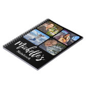 スタイリッシュ4枚パーソナライズされたの写真コラージュ白黒 ノートブック (左側)