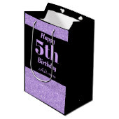 スタイリッシュ5パーソナライズされた歳の誕生日抱き枕 ミディアムペーパーバッグ (正面アングル)