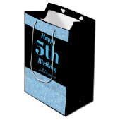 スタイリッシュ5パーソナライズされた歳の誕生日抱き枕 ミディアムペーパーバッグ (正面アングル)