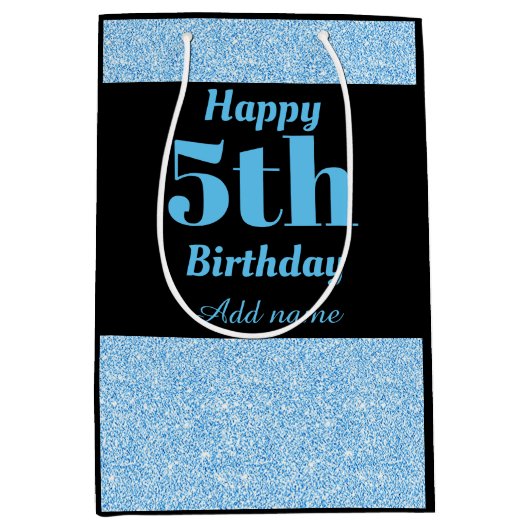 スタイリッシュ5パーソナライズされた歳の誕生日抱き枕 ミディアムペーパーバッグ (正面)