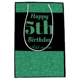 スタイリッシュ5パーソナライズされた歳の誕生日抱き枕 ミディアムペーパーバッグ