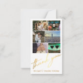 スタイリッシュ6枚の写真結婚が感謝していお使いの金ゴールド ノートカード (正面)