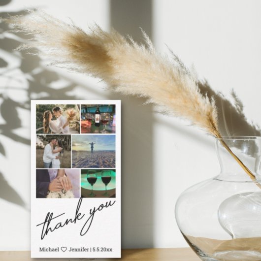 スタイリッシュ6枚の結婚写真が感謝してい ノートカード