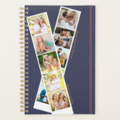 スタイリッシュ8フォトストリップブルーパーソナライズされた錆 プランナー手帳 (正面)