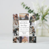 スタイリッシュ8枚の写真コラージュモダン結婚式招待状 (スタンド正面)