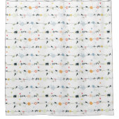 スタイリッシュ、おもしろいお洒落と鳥と花 シャワーカーテン (正面)