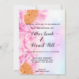 スタイリッシュ&エレガントフローラブーケ結婚ス 招待状