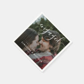 スタイリッシュ エレガント カップル フォトエンゲージメント パーティー スタンダードカクテルナプキン (角)