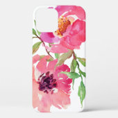スタイリッシュ ガーリー ピンク 水彩 花柄 Case-Mate iPhoneケース (裏面)