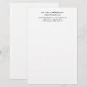 スタイリッシュ クラシカル シンプル ホワイト プロフェッショナル 便箋 (正面/裏面)