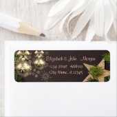 スタイリッシュ，クリスマスボール，雪片，金ゴールド星 ラベル (インサイチュ)