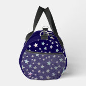 スタイリッシュ クール スターズ パターン ネイビーブルー モノグラム ダッフルバッグ (右)