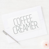 スタイリッシュ グレー コーヒークリーマー 長方形シール (封筒)