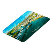 スタイリッシュ コーンウォール イングランド 海岸の風景 オイルペイント マグネット (左側)
