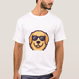 スタイリッシュ ゴールデンレトリバー マスコット - ボールドミニマリスト Tシャツ