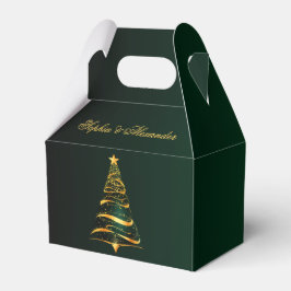 スタイリッシュ ゴールド クリスマスツリー 感謝の気持ち ウェディング フェイバーボックス