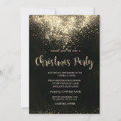 スタイリッシュ ゴールド コンフェティ 会社のクリスマスパーティー 招待状 (正面)