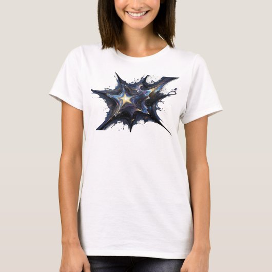 スタイリッシュ ゴールド 抽象的な星 グラフィックTシャツ Tシャツ (正面)