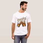スタイリッシュ ゴールドCHEERS Tシャツ デザイン (正面フル)