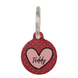 スタイリッシュ スイート ハート 個別テンプレート ペット ペット　ネームタグ