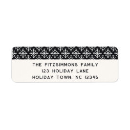 スタイリッシュ スカンジナビア風 ブラック＆ホワイト 返信先住所ラベル ラベル
