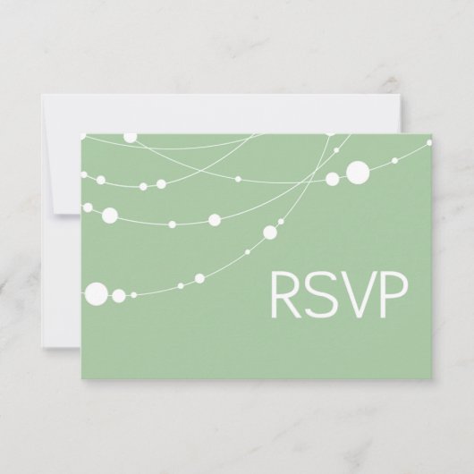 スタイリッシュ ストランド RSVP ミント ホワイト 招待状 (正面)