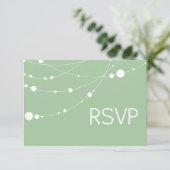 スタイリッシュ ストランド RSVP ミント ホワイト 招待状 (スタンド正面)