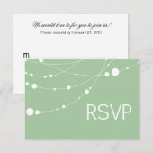 スタイリッシュ ストランド RSVP ミント ホワイト 招待状 (正面/裏面)