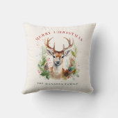 スタイリッシュ&ディアエレガントクリスマスグリーンカスタムリー クッション (裏面)